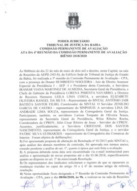 0-1-1-1-4-a-t-a Ata da reunião ordinária da Comissão Permanente de Avaliação - 22 de maio de 2018