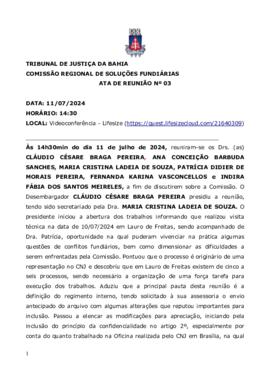 0-1-1-1-4-a-t-a Atas da Comissão Regional de Soluções Fundiárias - 11 de julho de 2024