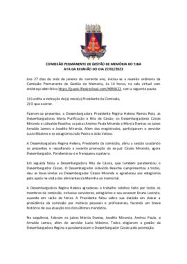 0-1-1-1-27-a-t-a Ata da reunião ordinária da Comissão Permanente de Memória - 27 de janeiro de 2023