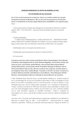 0-1-1-1-46-a-t-a Ata da reunião ordinária da Comissão Permanente de Memória - 31 de janeiro de 2025