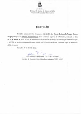 0-1-1-1-1-a-t-a Ata da reunião ordinária da Comissão Especial de Informática - 24 de março de 2022