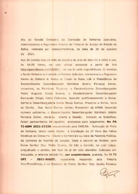 0-1-1-1-23-a-t-a Ata da reunião ordinária da Comissão de Reforma Judiciária - 20 de outubro de 2021