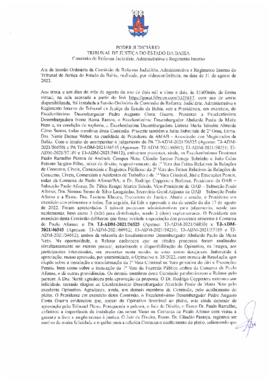 0-1-1-1-42-a-t-a Ata da reunião ordinária da Comissão de Reforma Judiciária - 31 de agosto de 2022
