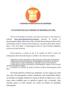 0-1-1-1-10-a-t-a Ata da reunião ordinária da Comissão Permanente de Memória - 24 de setembro de 2020