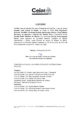 0-1-1-1-1-c-e-r Certidão de realização da reunião da Comissão Estadual Judiciária de Adoção Inter...
