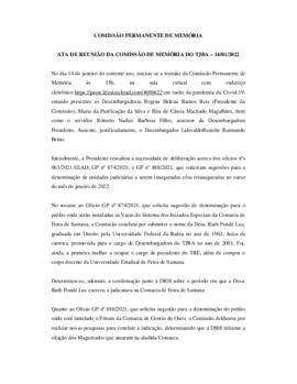 0-1-1-1-16-a-t-a Ata da reunião ordinária da Comissão Permanente de Memória - 14 de janeiro de 2022
