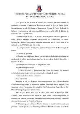 0-1-1-1-31-a-t-a Ata da reunião ordinária da Comissão Permanente de Memória - 26 de maio de 2023