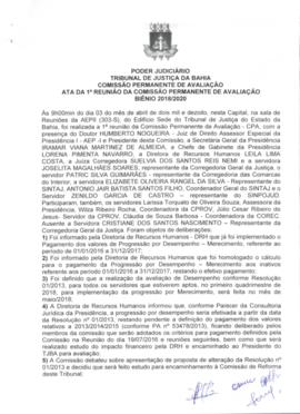 0-1-1-1-1-a-t-a Ata da reunião ordinária da Comissão Permanente de Avaliação - 03 de abril de 2018