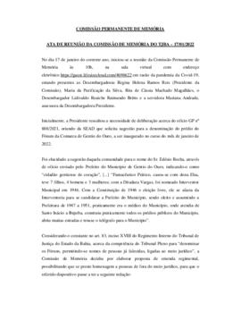 0-1-1-1-17-a-t-a Ata da reunião ordinária da Comissão Permanente de Memória - 17 de janeiro de 2022