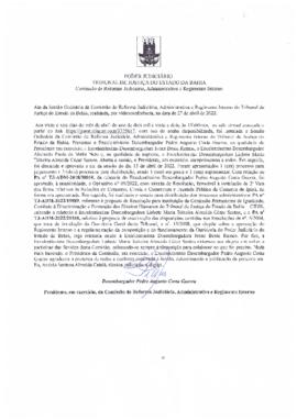 0-1-1-1-31-a-t-a Ata da reunião ordinária da Comissão de Reforma Judiciária - 27 de abril de 2022