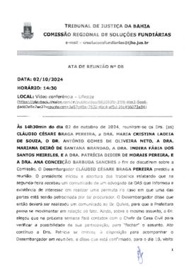 0-1-1-1-9-a-t-a Atas da Comissão Regional de Soluções Fundiárias - 02 de outubro de 2024