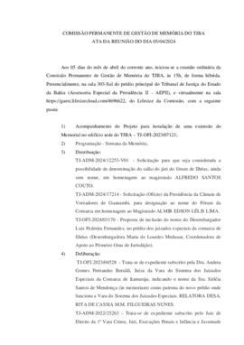 0-1-1-1-38-a-t-a Ata da reunião ordinária da Comissão Permanente de Memória - 05 de abril de 2024