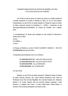 0-1-1-1-33-a-t-a Ata da reunião ordinária da Comissão Permanente de Memória - 30 de agosto de 2023