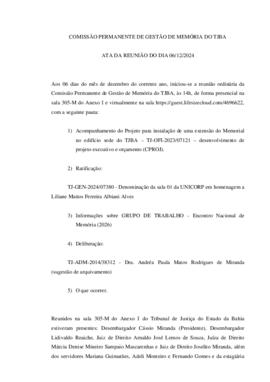 0-1-1-1-45-a-t-a Ata da reunião ordinária da Comissão Permanente de Memória - 06 de dezembro de 2024