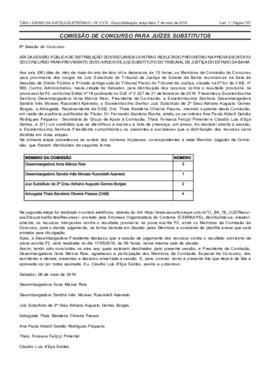 0-1-1-1-6-a-t-a Ata da reunião da Comissão de Concurso de Juiz Substituto - 6 de maio de 2019