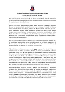 0-1-1-1-25-a-t-a Ata da reunião ordinária da Comissão Permanente de Memória - 26 de agosto de 2022