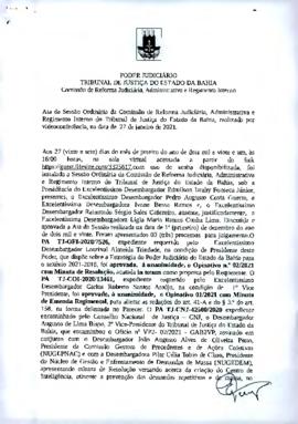 0-1-1-1-10-a-t-a Ata da reunião ordinária da Comissão de Reforma Judiciária - 27 de janeiro de 2021