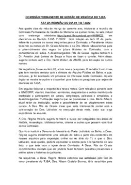 0-1-1-1-19-a-t-a Ata da reunião ordinária da Comissão Permanente de Memória - 04 de março de 2022