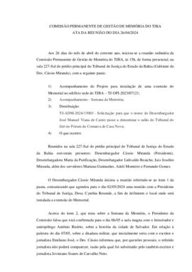 0-1-1-1-39-a-t-a Ata da reunião ordinária da Comissão Permanente de Memória - 26 de abril de 2024
